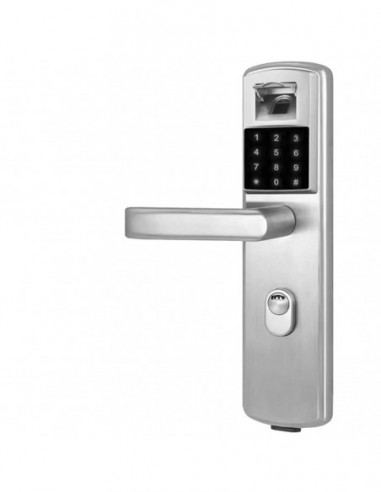 cerradura electronica huella codigo apertura puerta autonoma metal