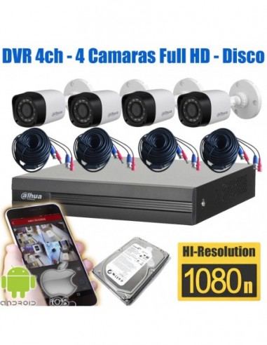 Kit De 4 Camaras De Seguridad 2mpx...