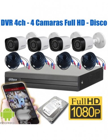 Kit De 4 Camaras De Seguridad 2mpx...
