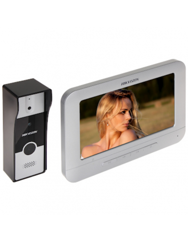 Kit Video Portero Hikvision Interfon Camara 2 Monitores 7pul