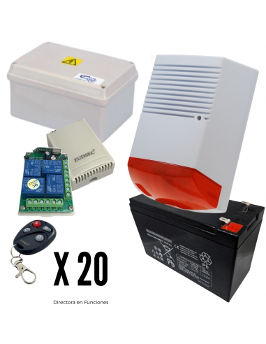 Kit Alarma Vecinal 20 Controles 1...