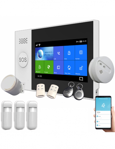 HPTI Sistemas y Equipamientos S.A - NGTeco A100 Kit de alarma wifi  inalámbrico. Sistema de seguridad para el hogar, kit de sistema de alarma  inalámbrico de 5 piezas, sirena de alarma, sensor