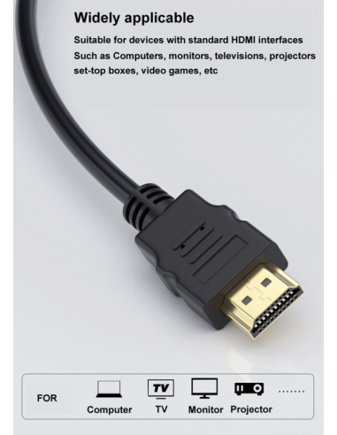 Cable extension HDMI macho a hembra 0.10 M Negro